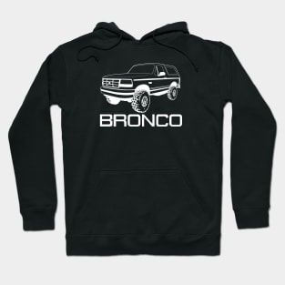 1992-1996 Bronco Front Side, White Print Hoodie